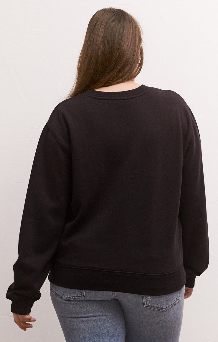 Tops Classic Crew Fleece Sweatshirt Black