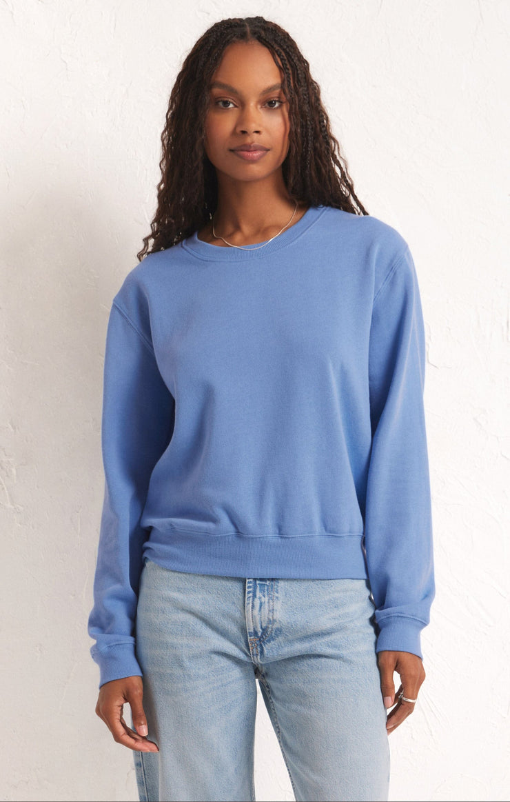 Tops Classic Crew Fleece Sweatshirt Blue Isle