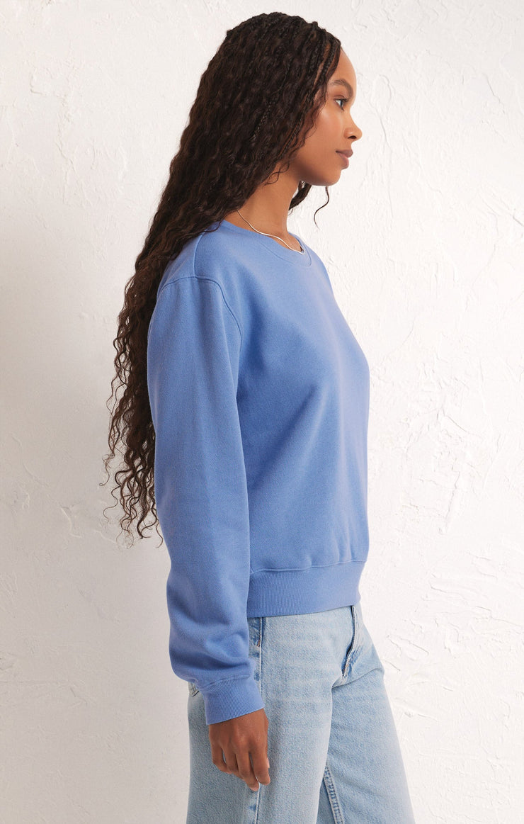 Tops Classic Crew Fleece Sweatshirt Blue Isle