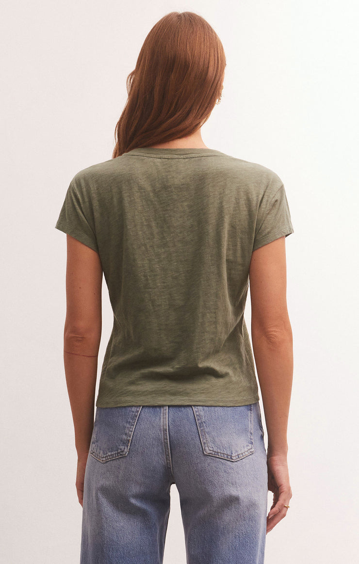 Tops Modern V-Neck Tee Evergreen