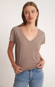 TopsModern V-Neck Tee Heather Latte