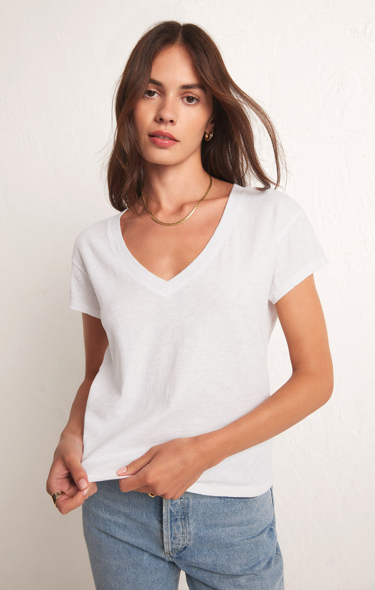 Tops Modern V-Neck Tee White