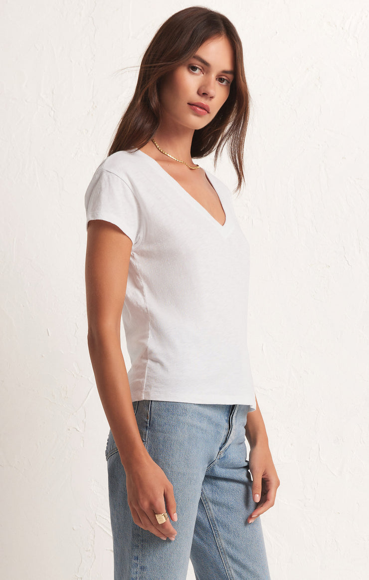 Tops Modern V-Neck Tee White