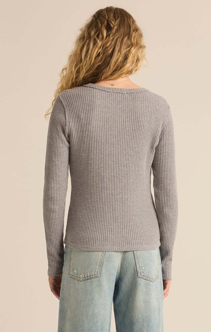 Tops Arlet Thermal Long Sleeve Top Classic Heather Grey