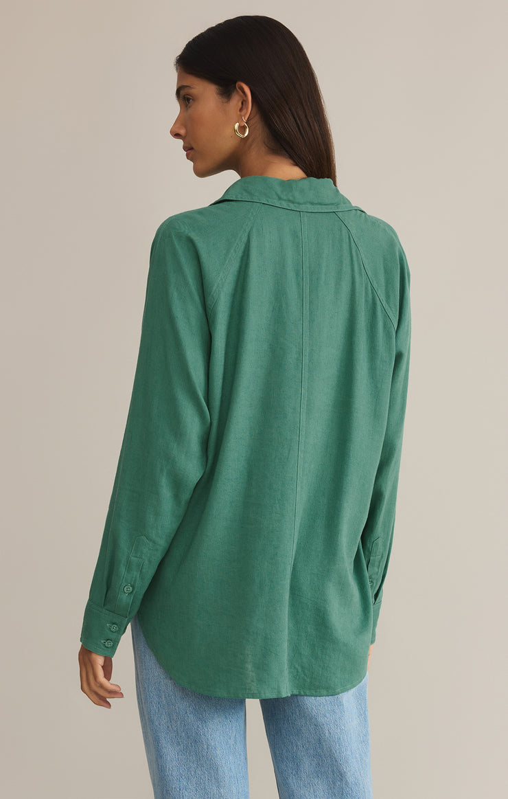 Tops Perfect Linen Top Botanical Green