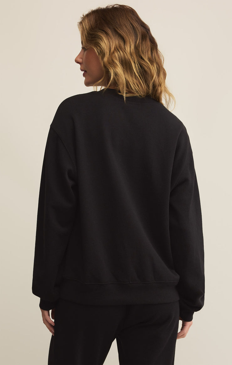 Tops Classic Boyfriend Sweatshirt Black