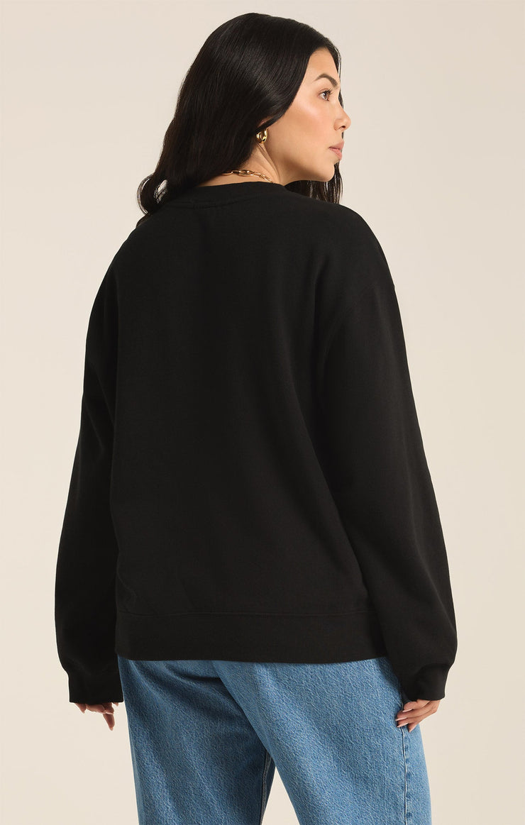 Tops Classic Boyfriend Sweatshirt Black