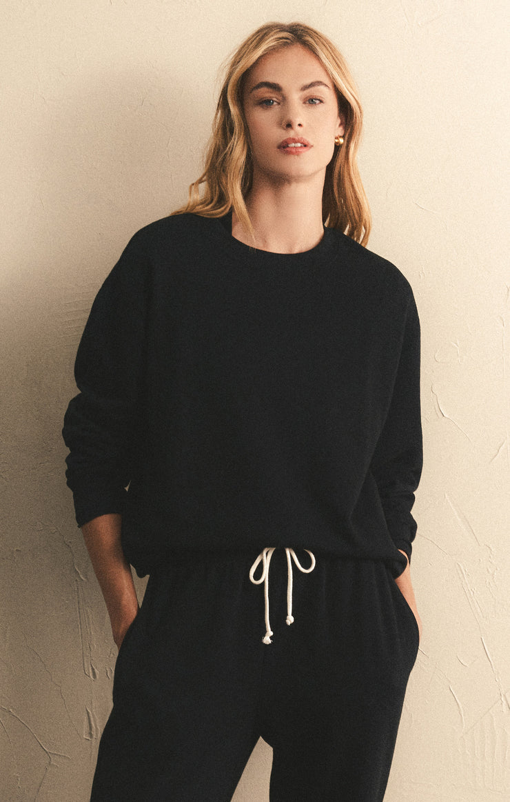 Tops Classic Boyfriend Sweatshirt Black