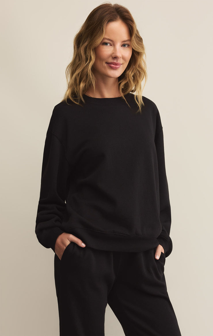 Tops Classic Boyfriend Sweatshirt Black