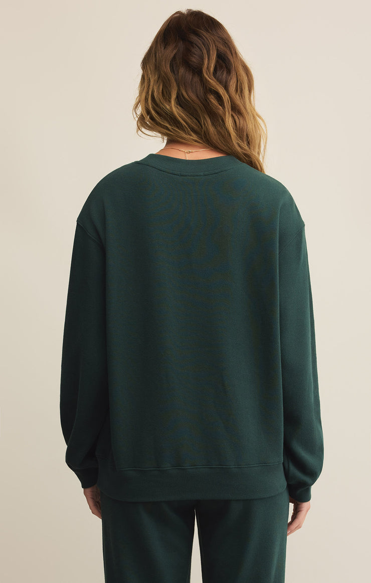 Tops Classic Boyfriend Sweatshirt Cyprus Green