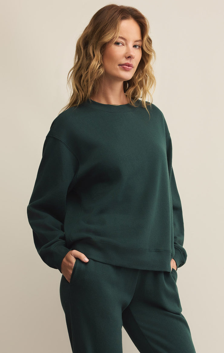 Tops Classic Boyfriend Sweatshirt Cyprus Green