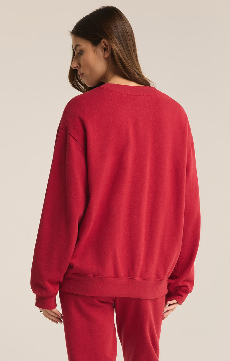 Tops Classic Boyfriend Sweatshirt Haute Red