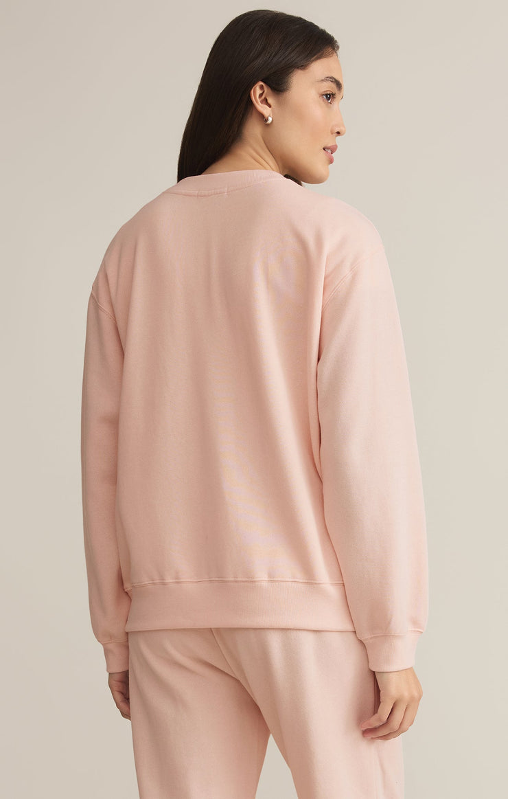 Tops Classic Boyfriend Sweatshirt Pink Salt