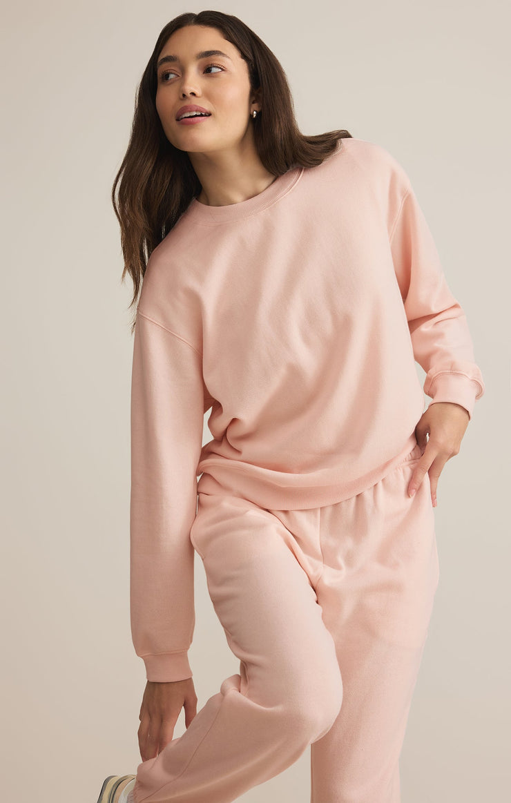 Tops Classic Boyfriend Sweatshirt Pink Salt