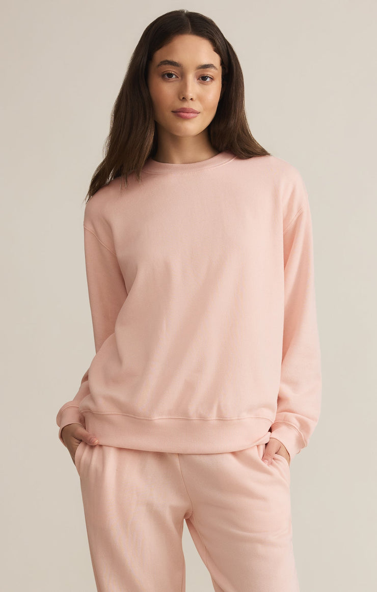 Tops Classic Boyfriend Sweatshirt Pink Salt