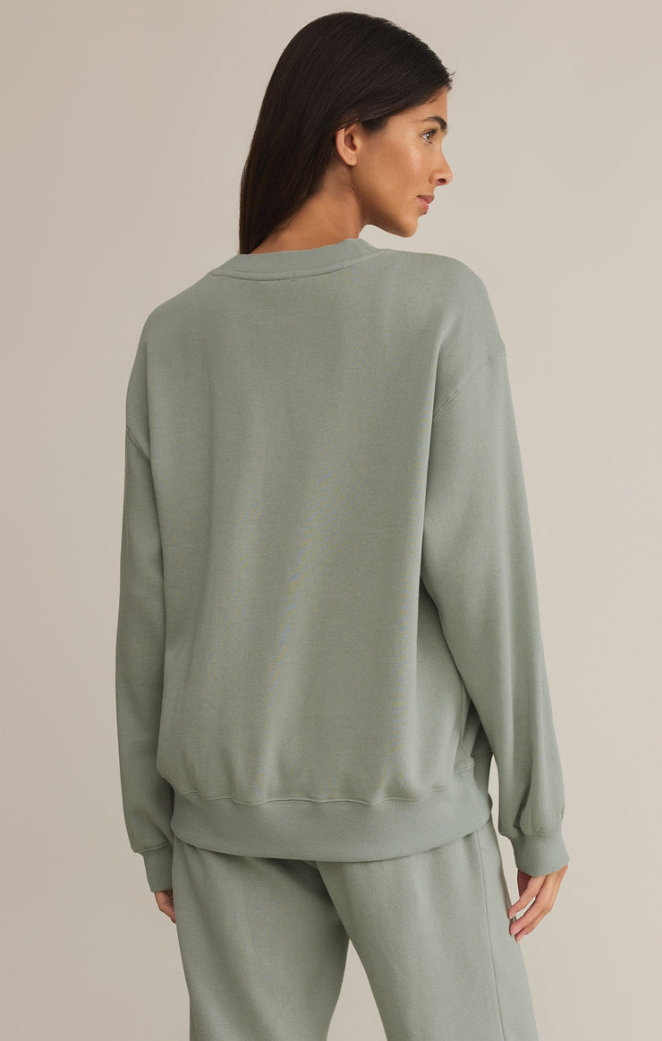 Tops Classic Boyfriend Sweatshirt Sage Green