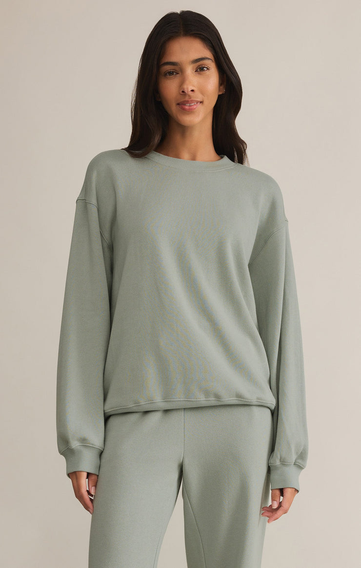 Tops Classic Boyfriend Sweatshirt Sage Green