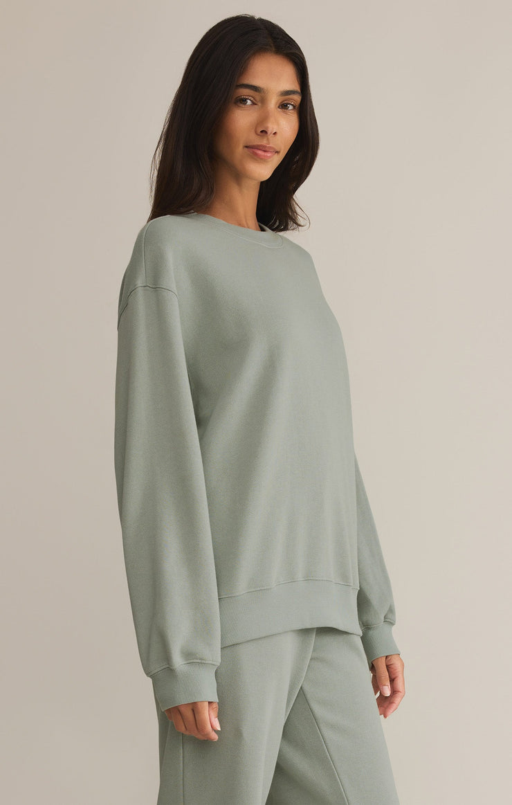 Tops Classic Boyfriend Sweatshirt Sage Green