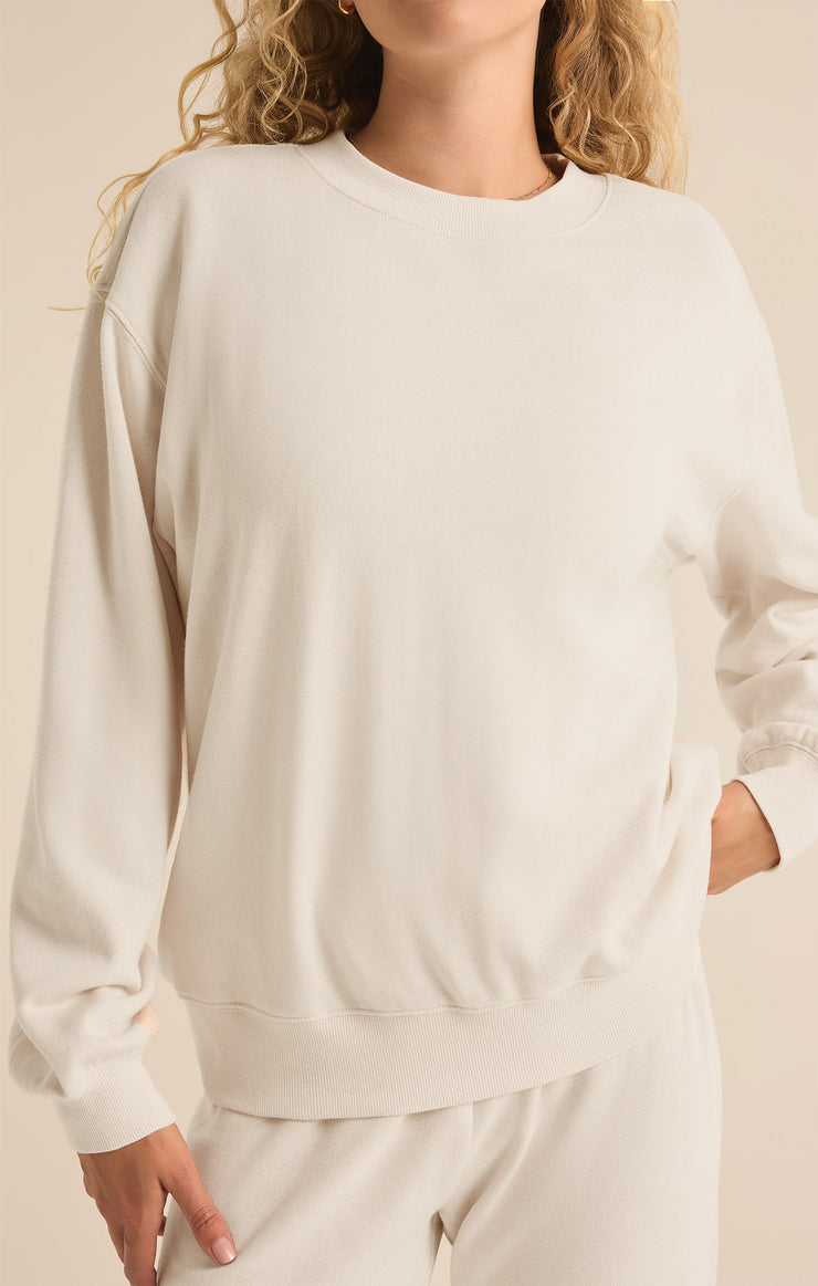 Tops Classic Boyfriend Sweatshirt Winter White