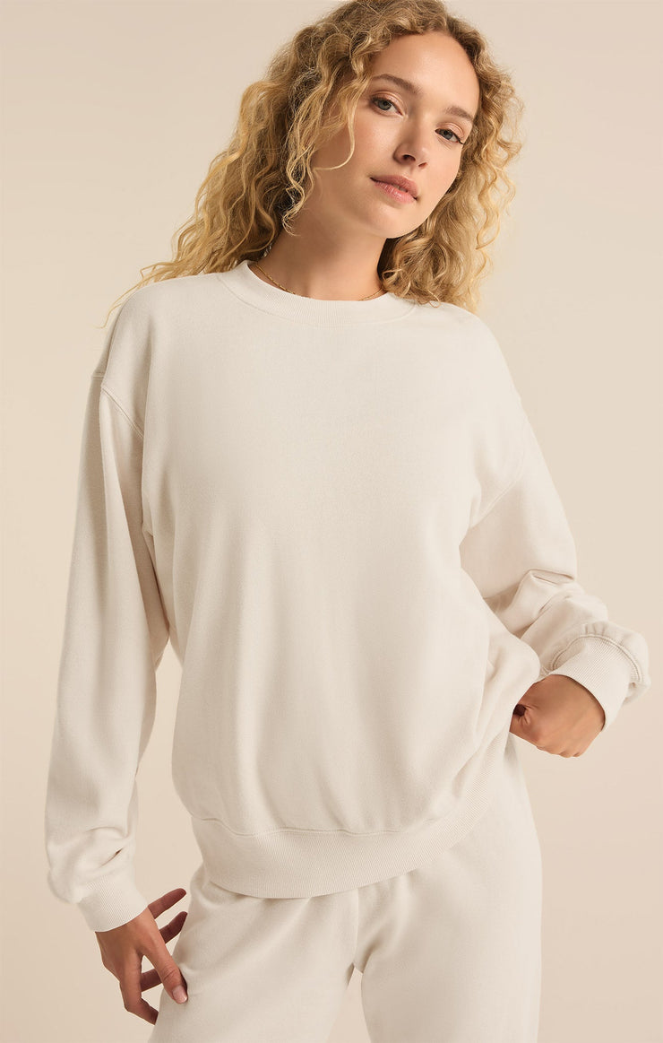 Tops Classic Boyfriend Sweatshirt Winter White