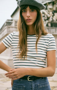 TopsSaxton Striped Rib Tee Supernova