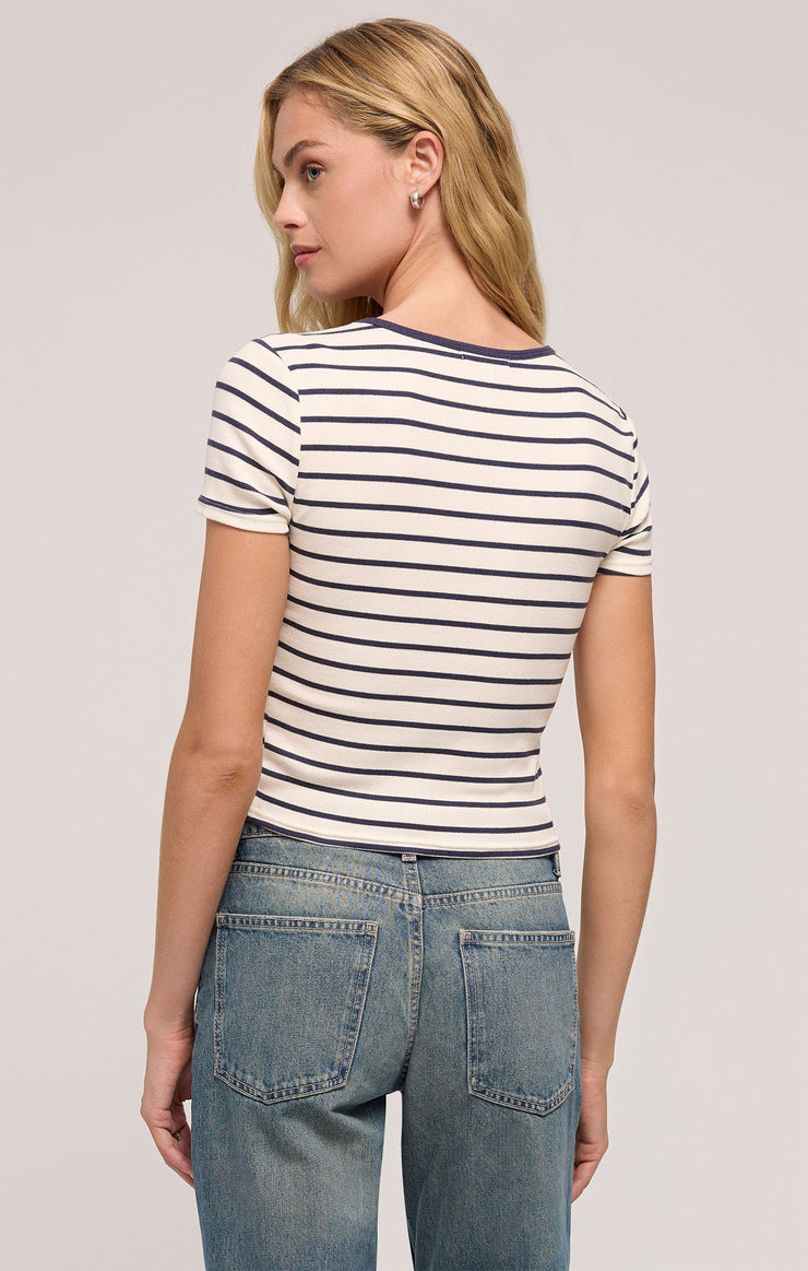 Tops Saxton Striped Rib Tee Supernova