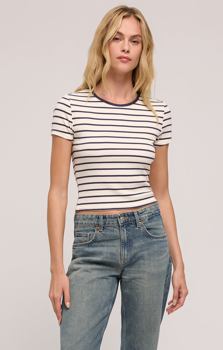 Tops Saxton Striped Rib Tee Supernova