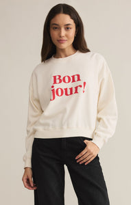 TopsFirst Date Fleece Sweatshirt Sea Salt