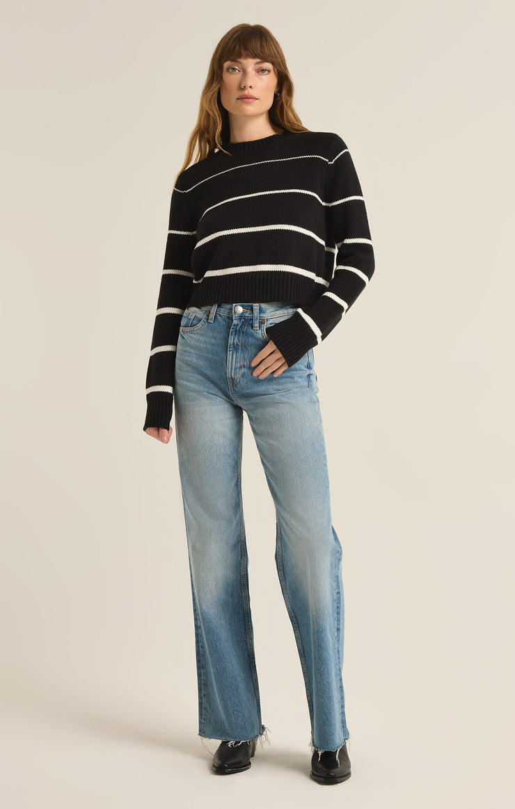 Sweaters Milan Stripe Cropped Sweater Black