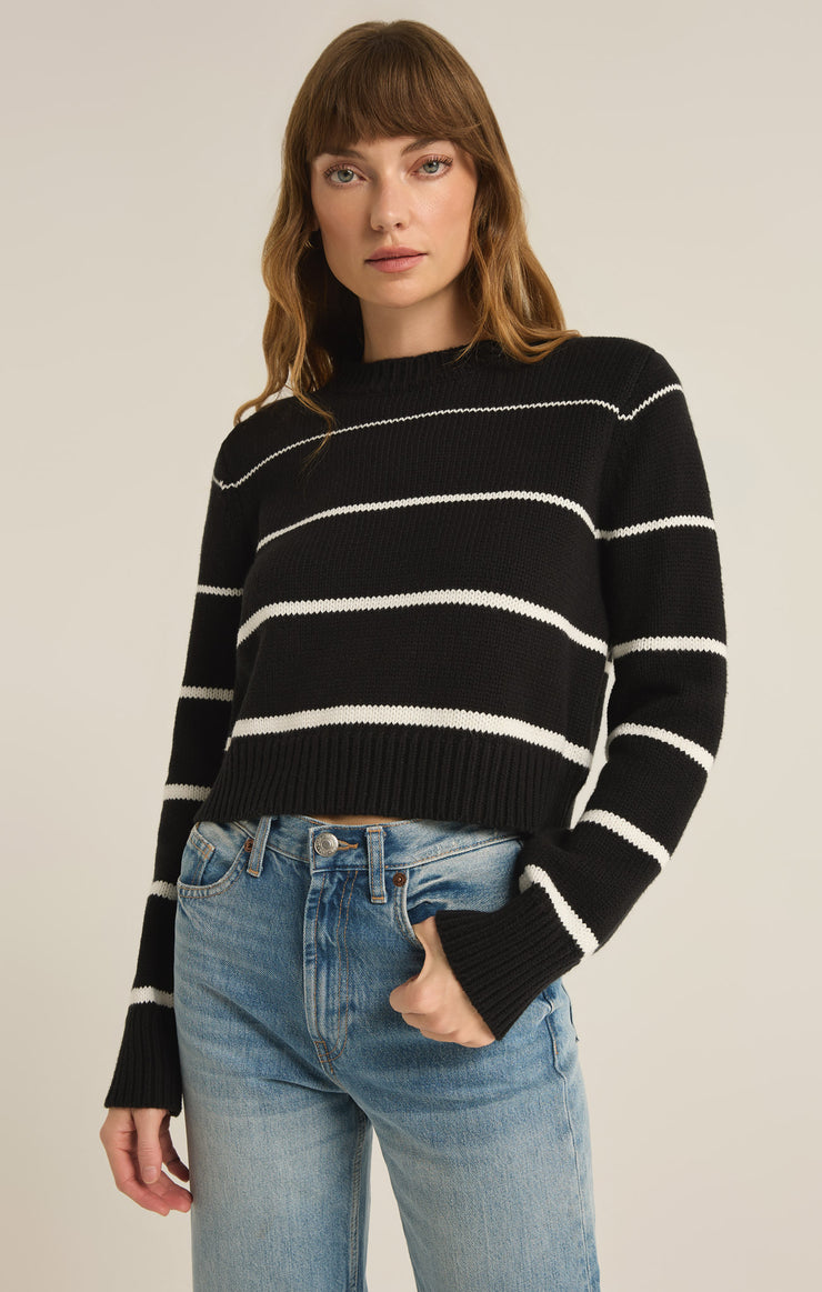 Sweaters Milan Stripe Cropped Sweater Black