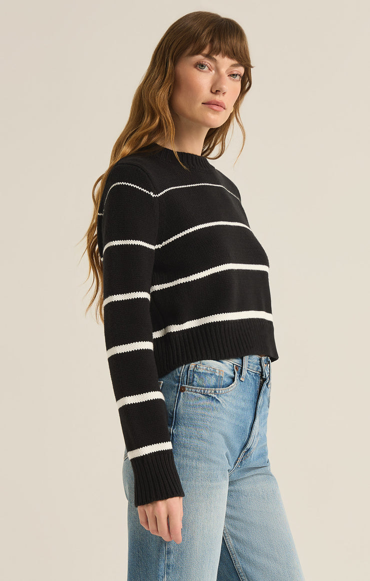 Sweaters Milan Stripe Cropped Sweater Black