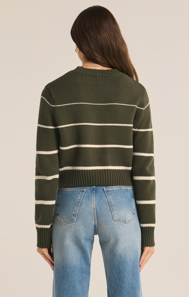 Sweaters Milan Stripe Cropped Sweater Grape Leaf