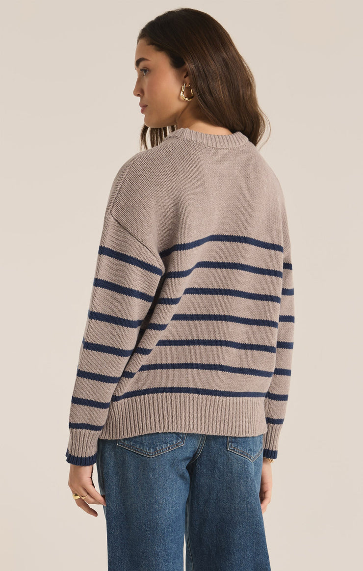 Sweaters Boyfriend Stripe Sweater Heather Taupe