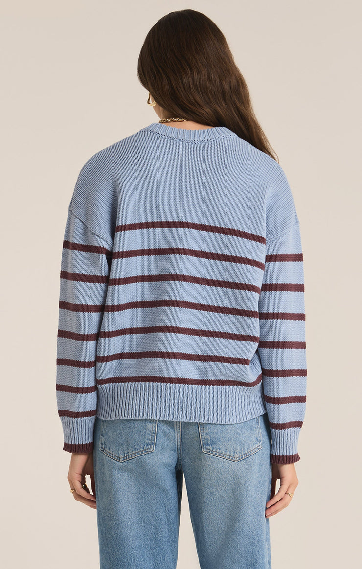 Sweaters Boyfriend Stripe Sweater Light Denim