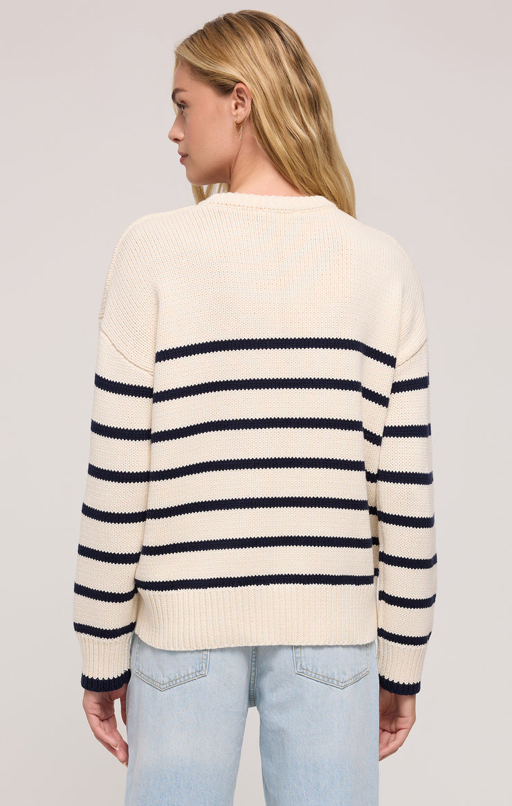 Sweaters Boyfriend Stripe Sweater Sea Salt