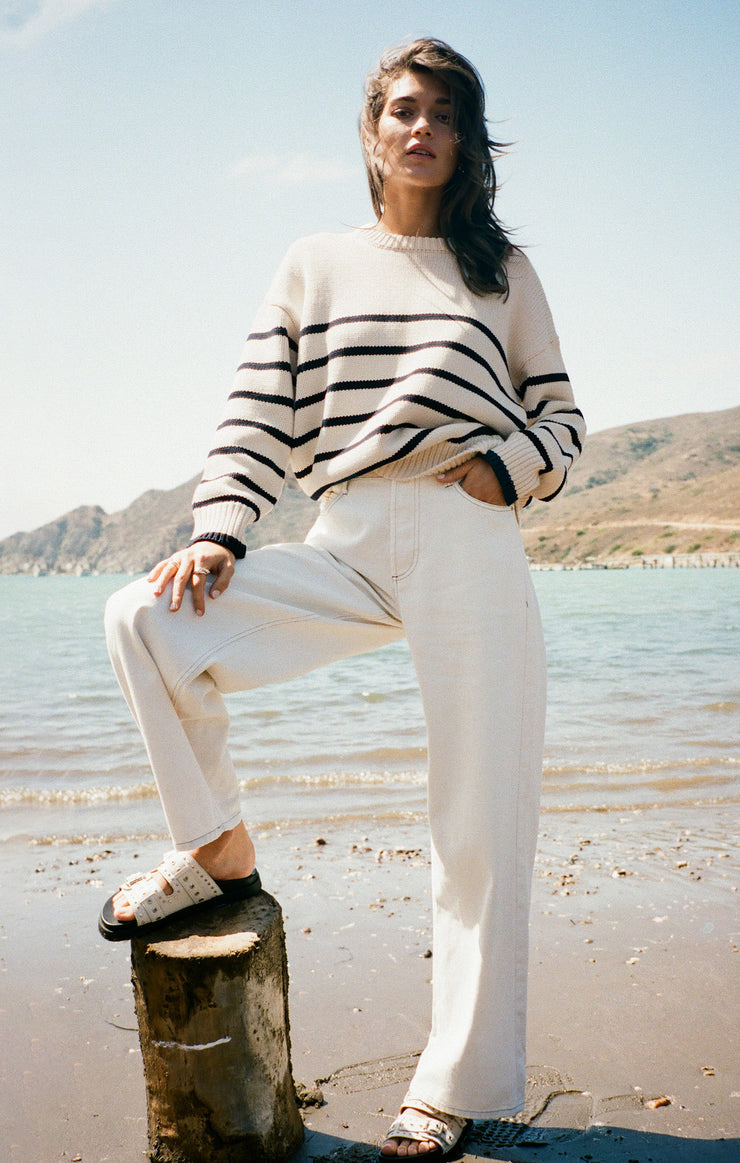 Sweaters Boyfriend Stripe Sweater Sea Salt