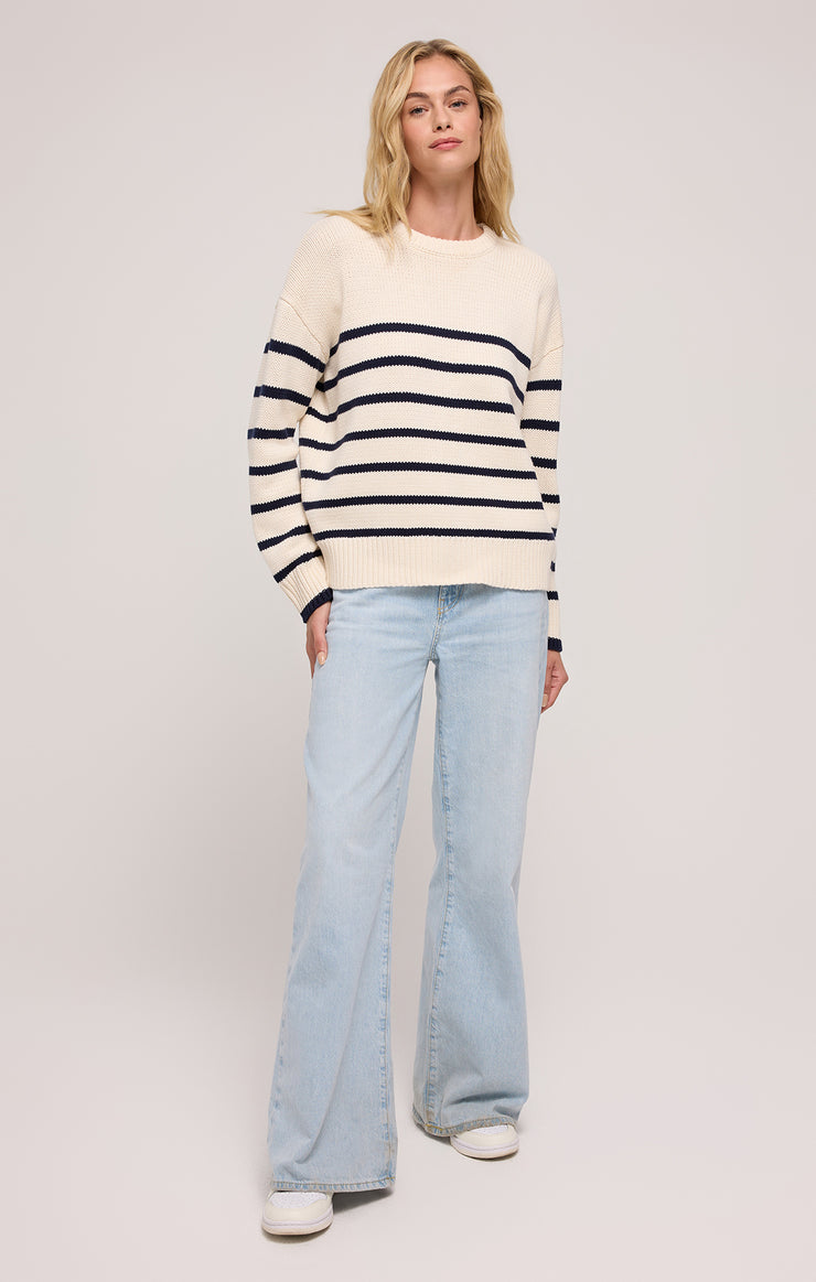 Sweaters Boyfriend Stripe Sweater Sea Salt