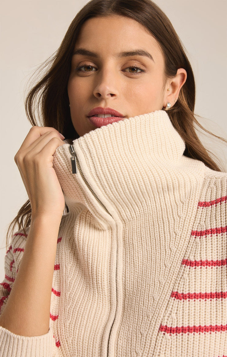 Sweaters Villa Half Zip Stripe Sweater Villa Half Zip Stripe Sweater