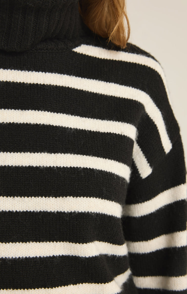 Sweaters Josephine Stripe Turtleneck Sweater Black