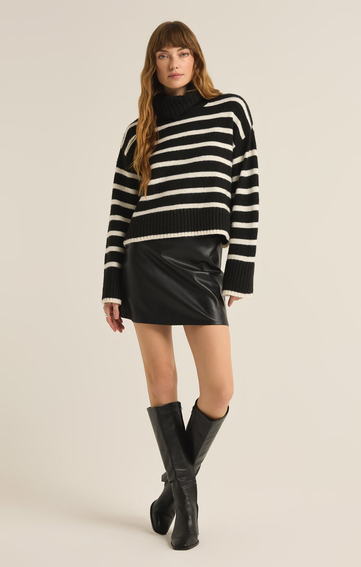 Sweaters Josephine Stripe Turtleneck Sweater Black