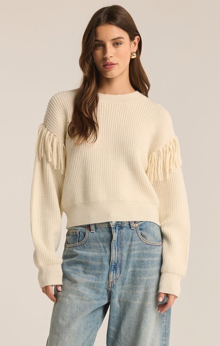 Sweaters On The Fringe Sweater Sea Salt