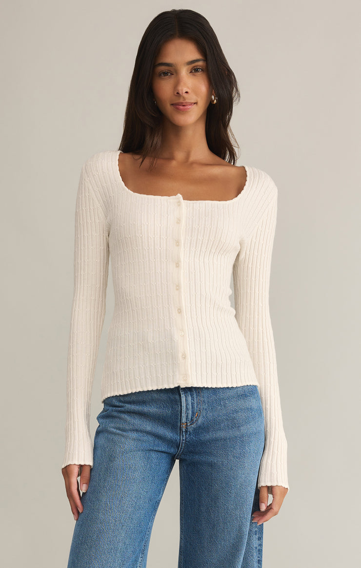 Sweaters Emelie Button Up Sweater Sea Salt